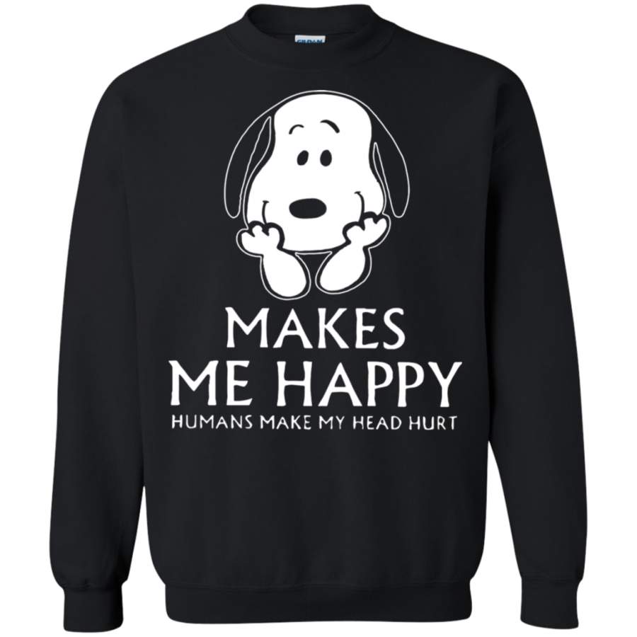 AGR Snoopy Makes Me Happy Humans Make My Head Hurt Sweatshirt