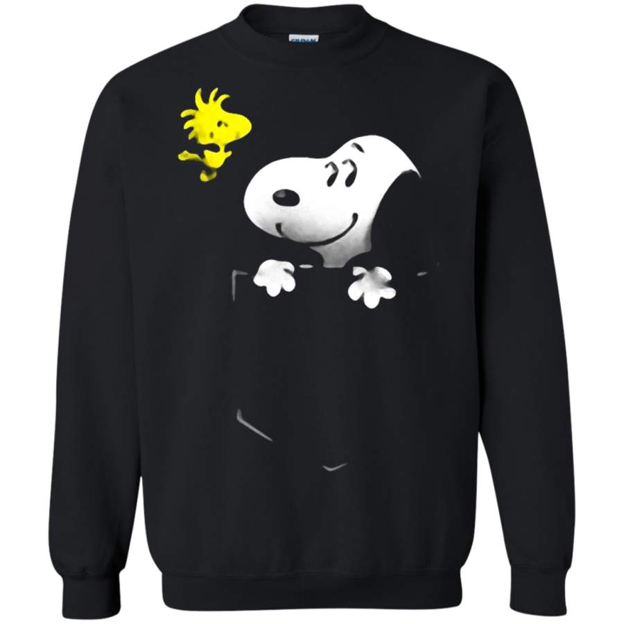 AGR Chest Pocket Snoopy Tiny Pocket Size Woodstock And Snoopy Sweatshirt