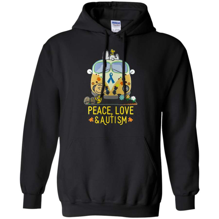 AGR Snoopy Peace Love And Autism Hoodie