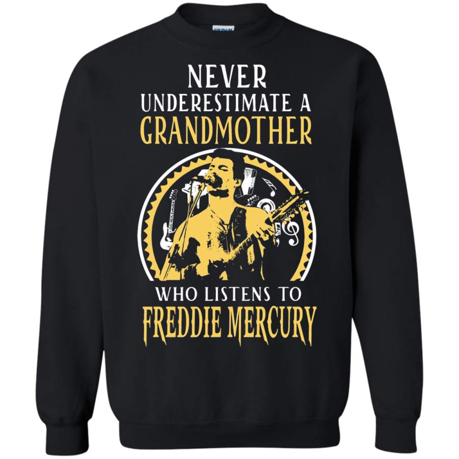 AGR Never Underestimate A Grandmother Listens To Freddie Mercury Sweatshirt