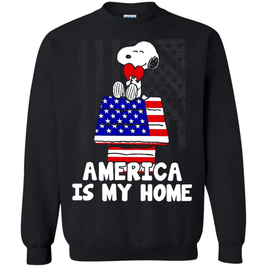 AGR America Is My Home Independence Day 4th Of July Snoopy Sweatshirt