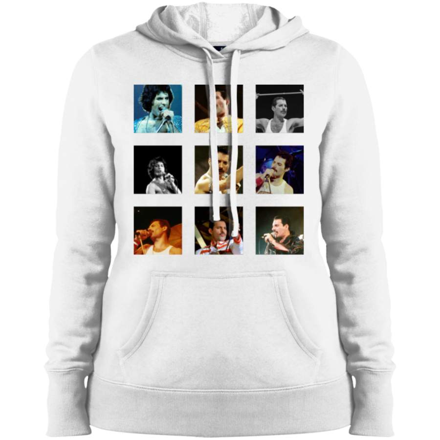 AGR Freddie Mercury Collage Ladies’ Pullover Hooded Sweatshirt