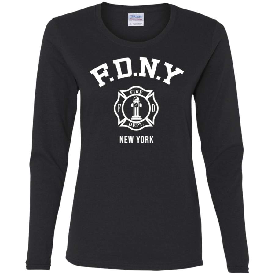 AGR FDNY Firefighter New York Fire Firefighters Ladies’ Cotton LS T-Shirt