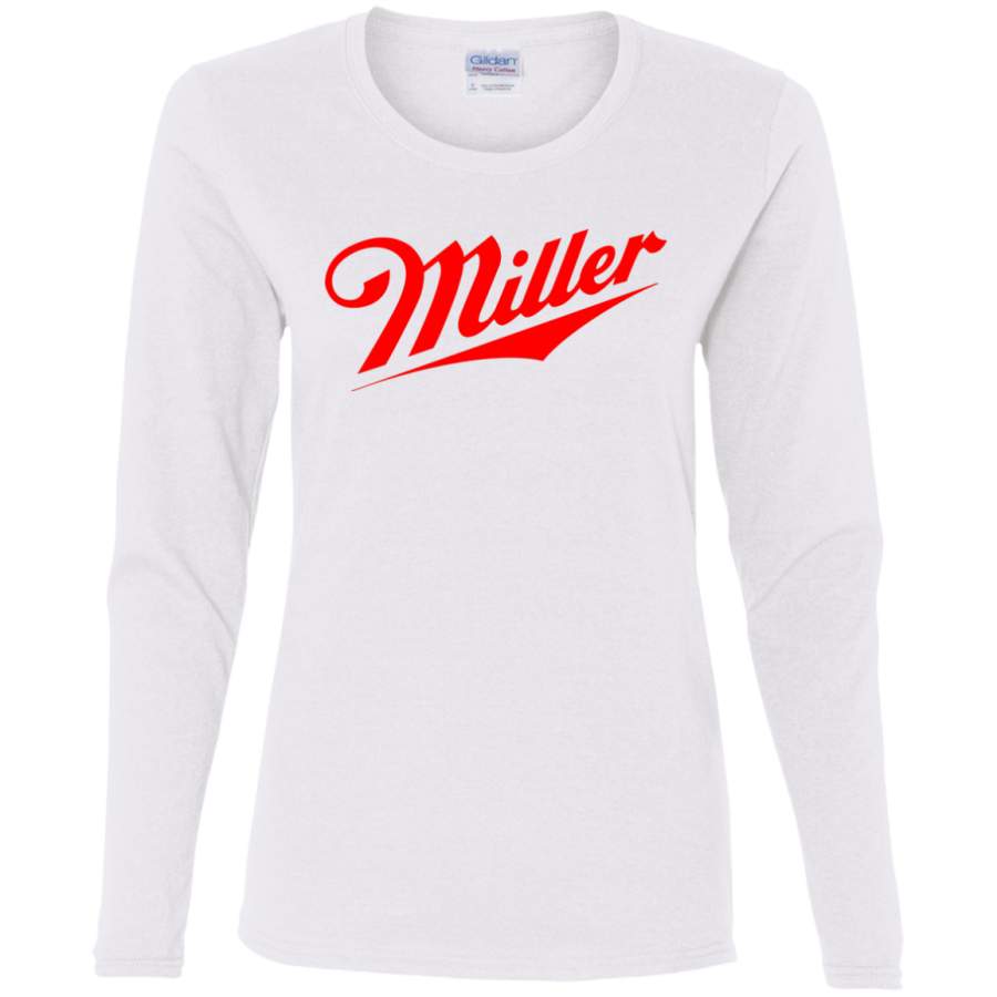 AGR Miller Beer Logo Ladies’ Cotton LS T-Shirt