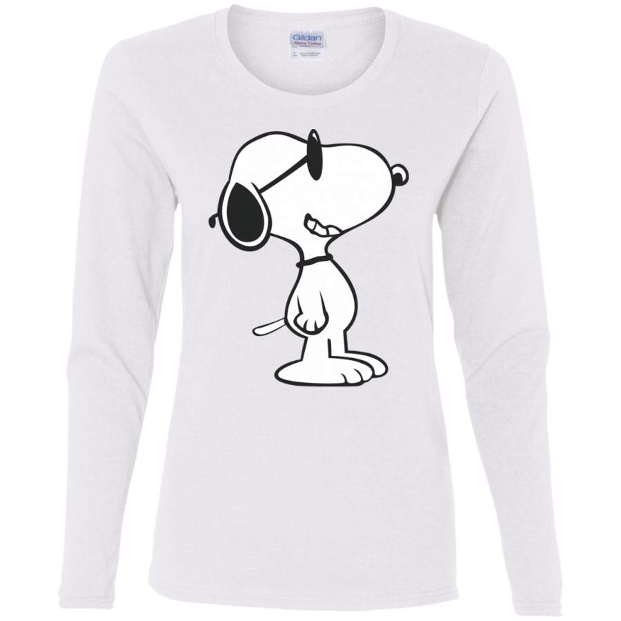 AGR Funny Snoopy Ladies’ Cotton LS T-Shirt