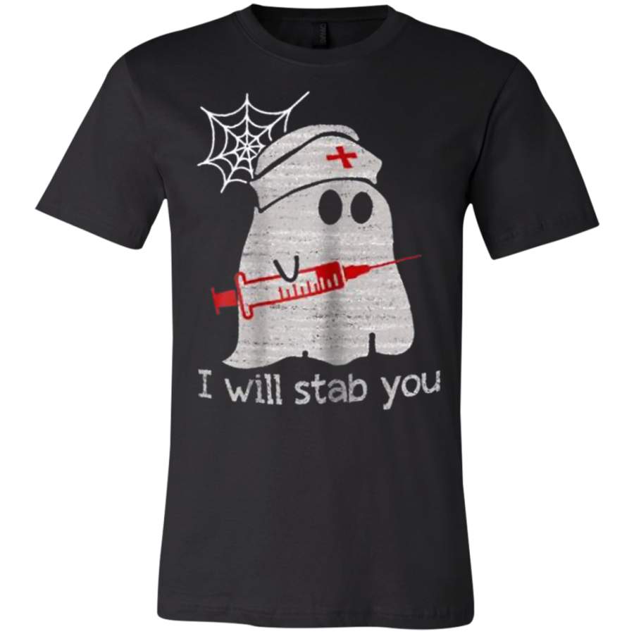 AGR Nurse ghost I will stab you funny Halloween T-Shirt USA