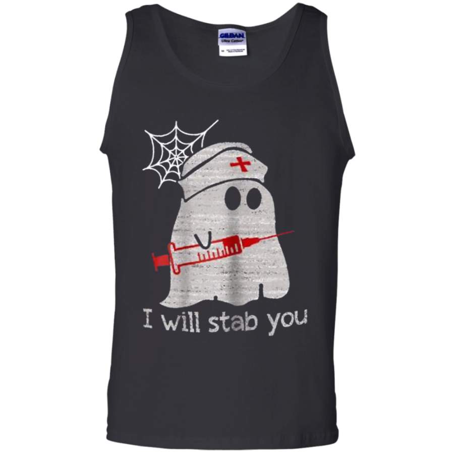 AGR Nurse ghost I will stab you funny Halloween Unisex Tank Top