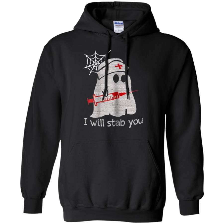 AGR Nurse ghost I will stab you funny Halloween Hoodie