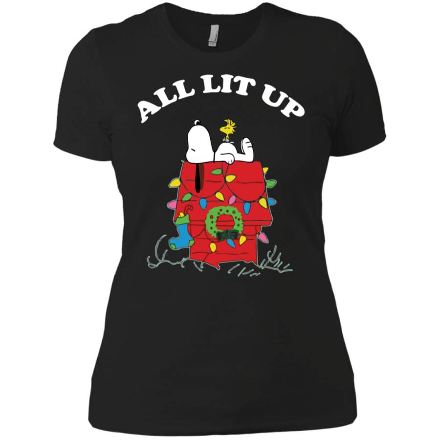 AGR Peanuts By Schulz Snoopy Christmas Ladies T-Shirt