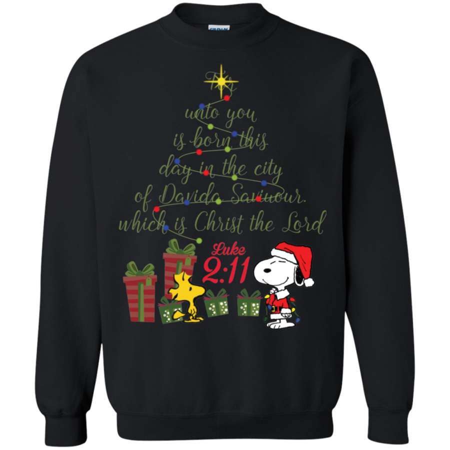 AGR Snoopy For Unto You Is Born This Day In The City Christmas Sweatshirt