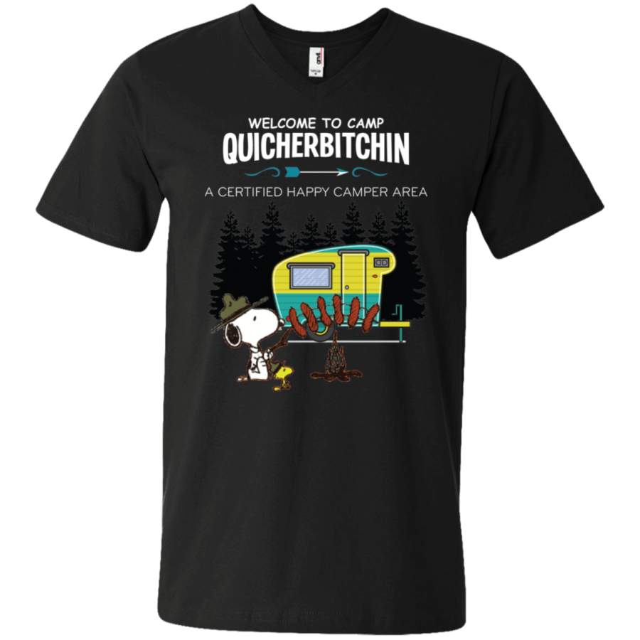 AGR Snoopy Welcome To Camp Quitcherbitchin Unisex V-neck