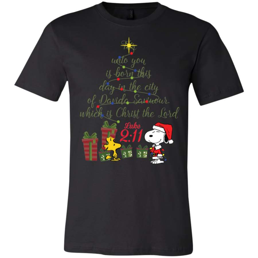 AGR Snoopy For Unto You Is Born This Day In The City Christmas T-Shirt USA