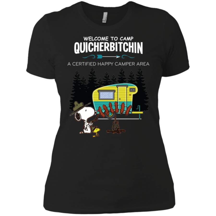 AGR Snoopy Welcome To Camp Quitcherbitchin Ladies T-Shirt