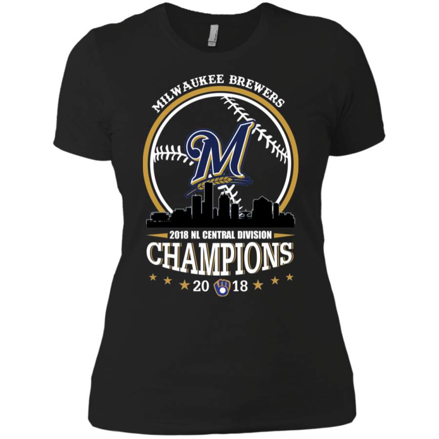 AGR Milwaukee Brewers 2018 NL central division Champions Ladies T-Shirt