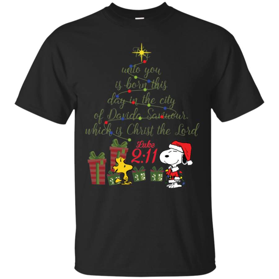 AGR Snoopy For Unto You Is Born This Day In The City Christmas T-Shirt