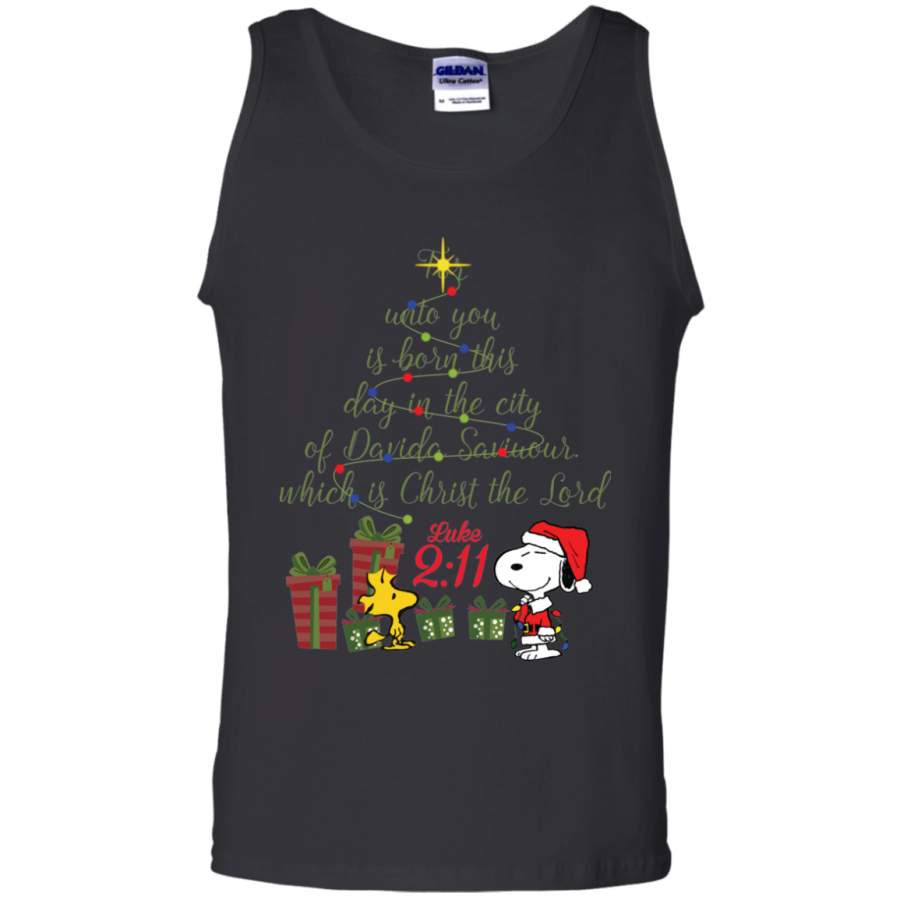 AGR Snoopy For Unto You Is Born This Day In The City Christmas Unisex Tank Top