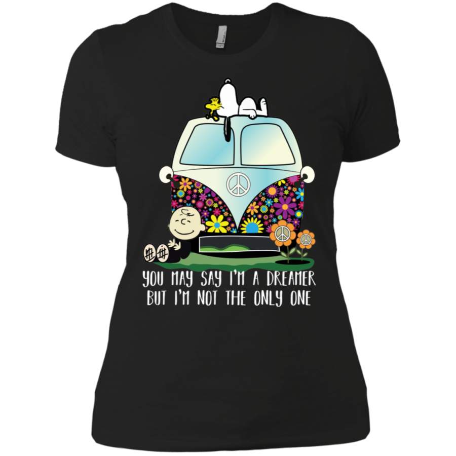 AGR Snoopy You may say I??m a Dreamer but I??m not the only one Ladies T-Shirt