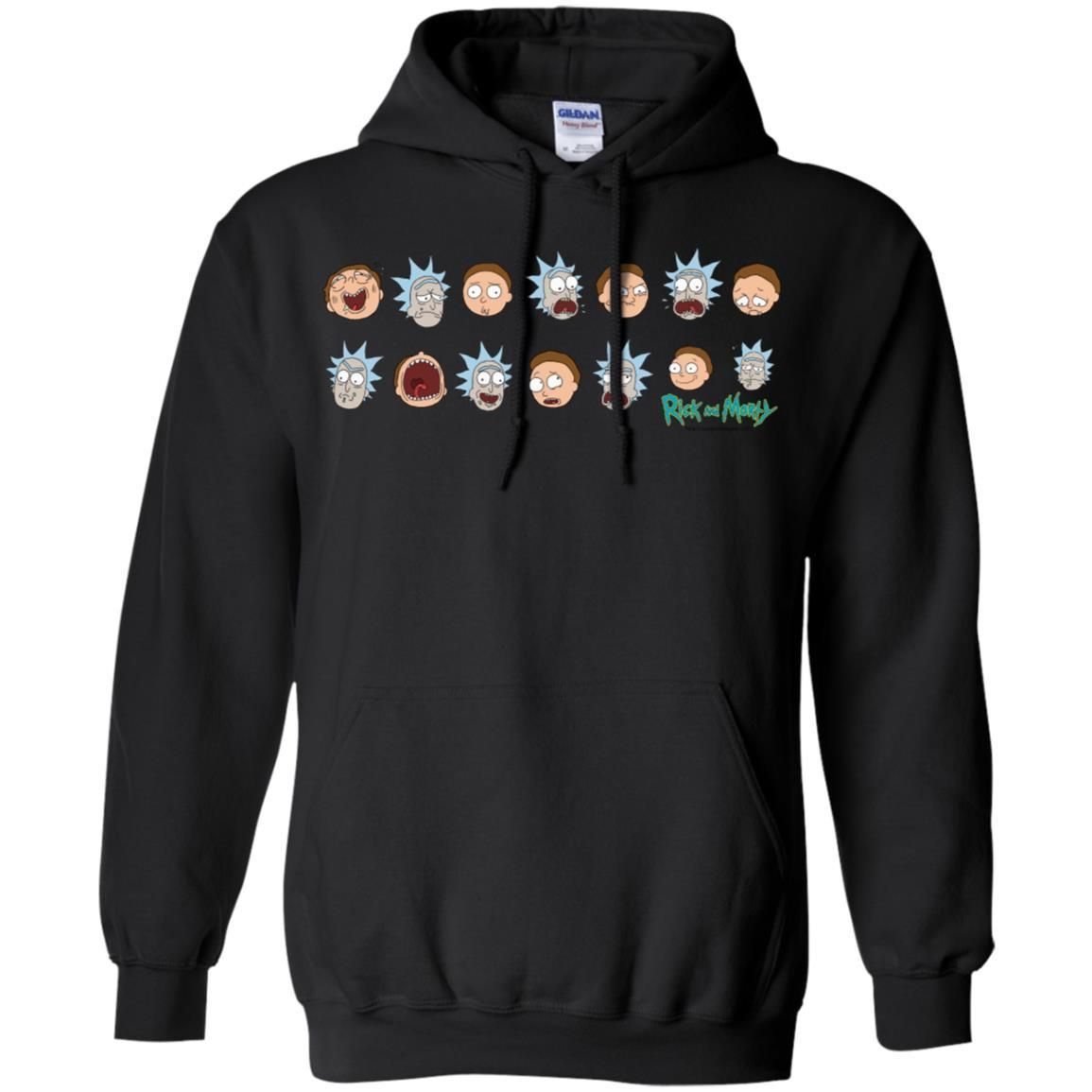 Rick And Morty Expressions Men Pullover Hoodie