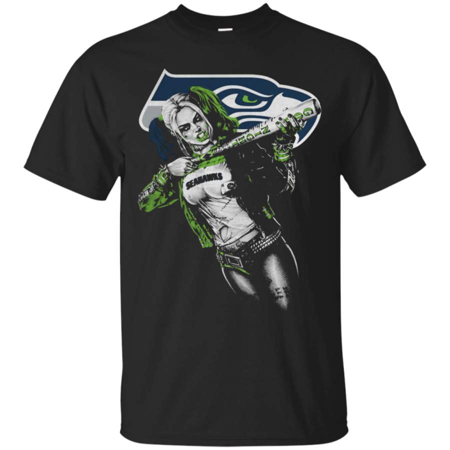 AGR Seattle Seahawks Harley Quinn fan Cotton T Shirt