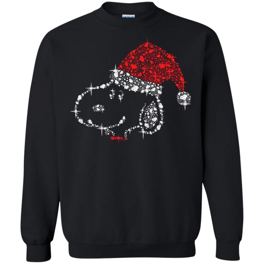 AGR Merry Christmas Snoopy Bling Face sweater Sweatshirt