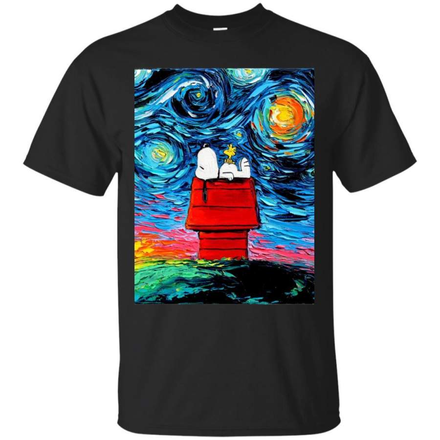 AGR Woodstock And Snoopy Starry Night Shirt