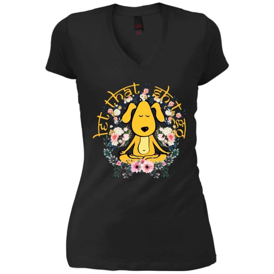 AGR Snoopy Yoga Let That Shit Go Shirt V-Neck