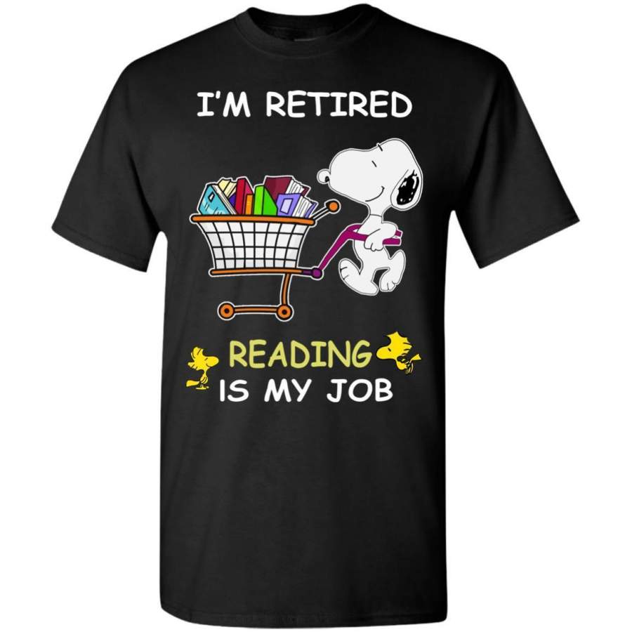 AGR Snoopy I’m Retired Reading Is My Job Shirt G500 Gildan