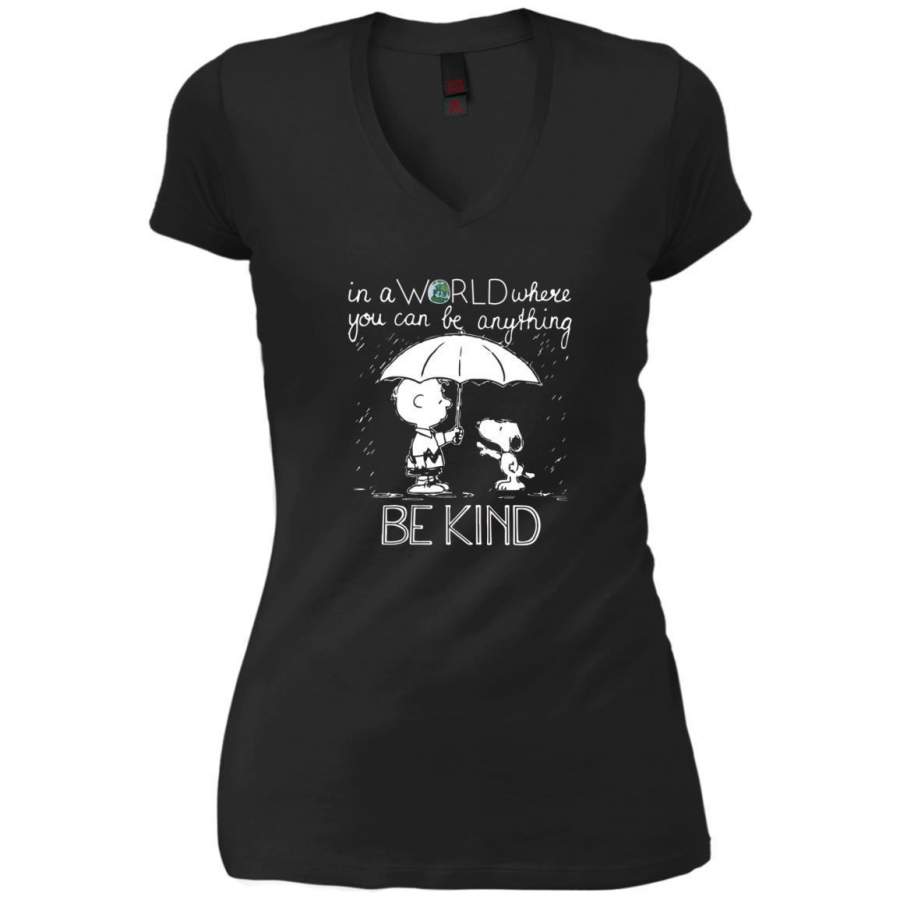 AGR In a world where you can be anything be kind Snoopy V-Neck