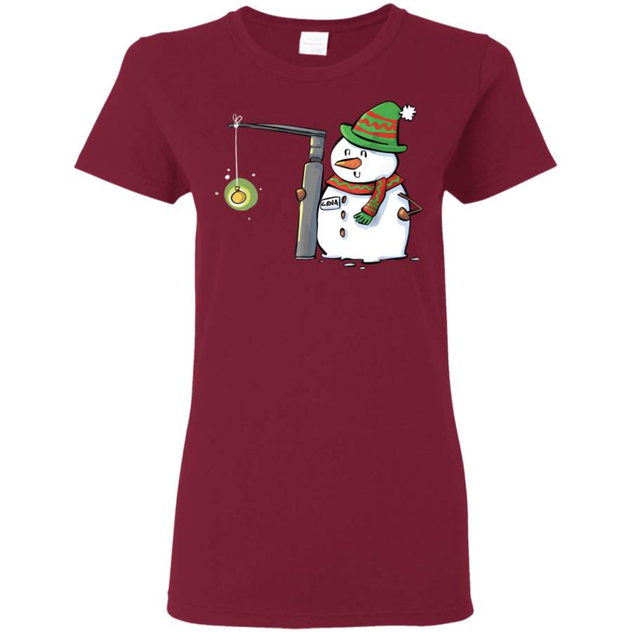 AGR Snowman With A Miller 2 Anesthesia Christmas Ladies Women T-Shirt