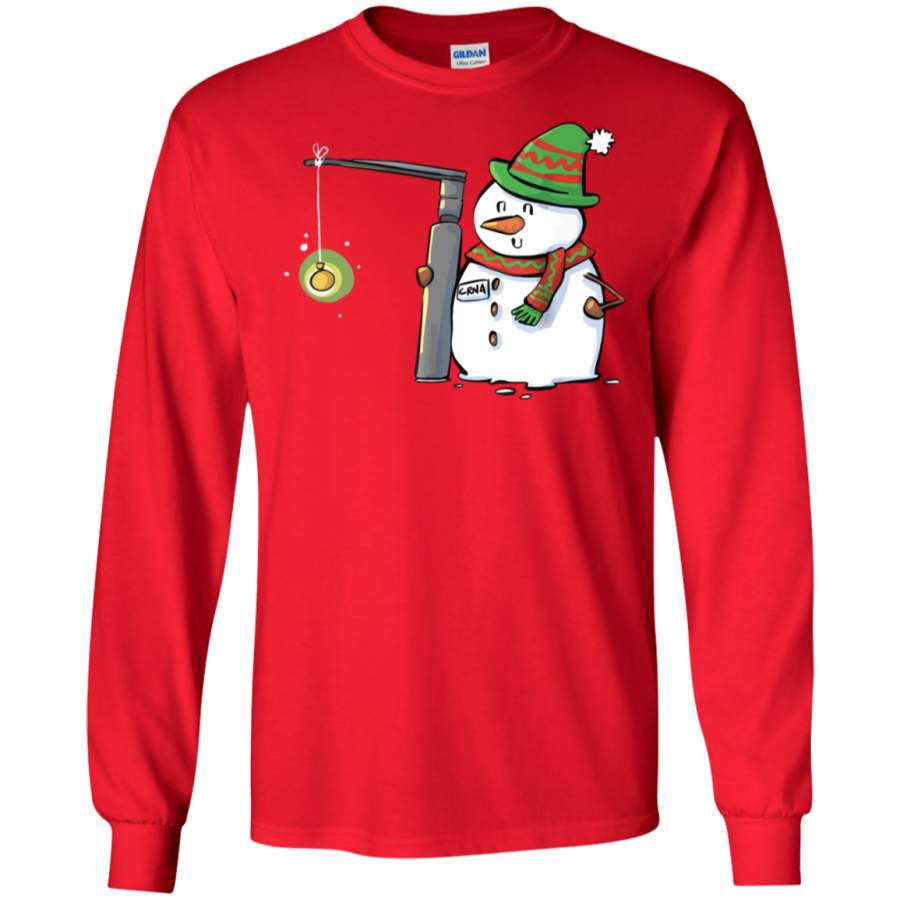 AGR Snowman With A Miller 2 Anesthesia Christmas Long Sleeve Shirt