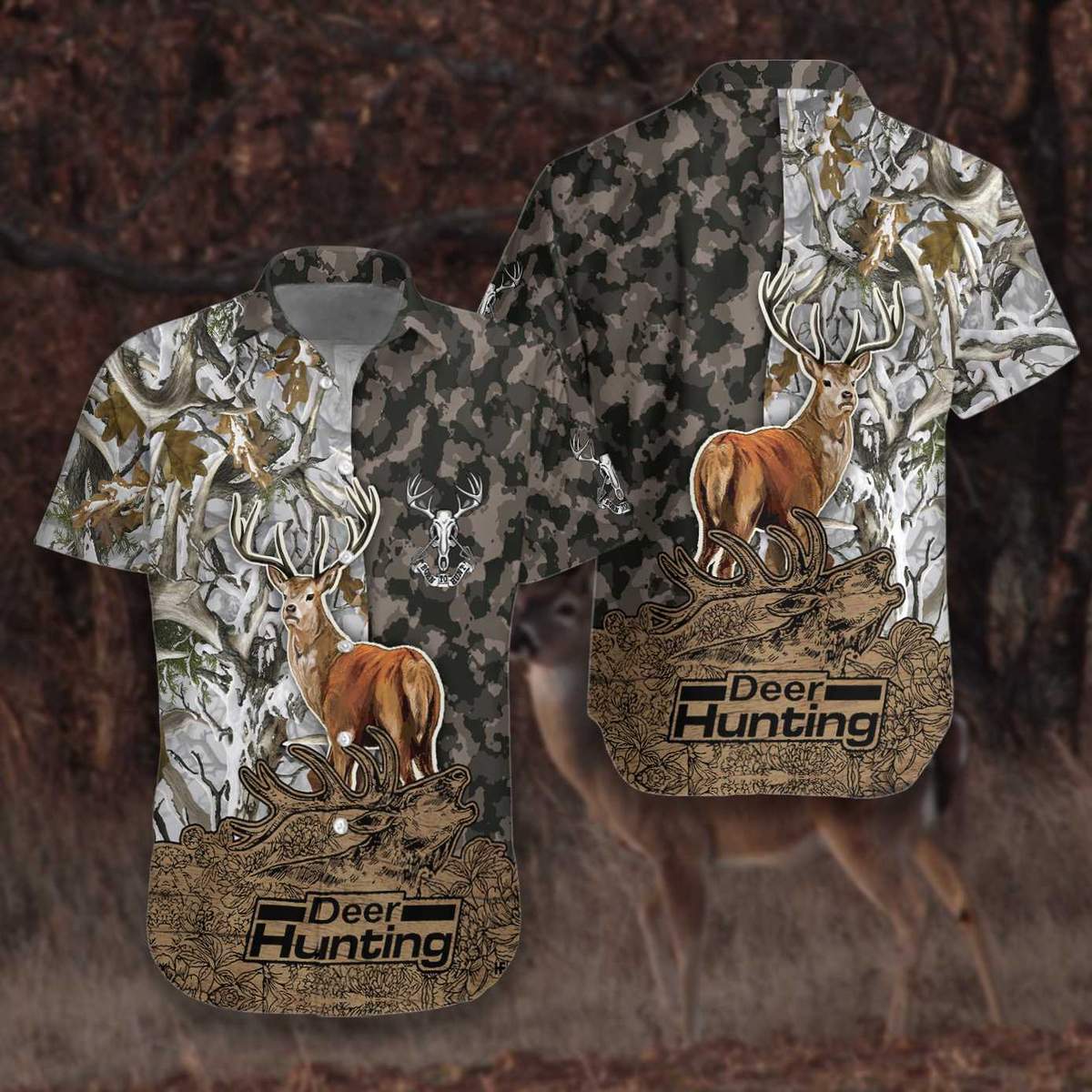 Deer Camouflage Bow Hunting Unisex Hawaiian Shirt | Unisex | Adult | Hw2601