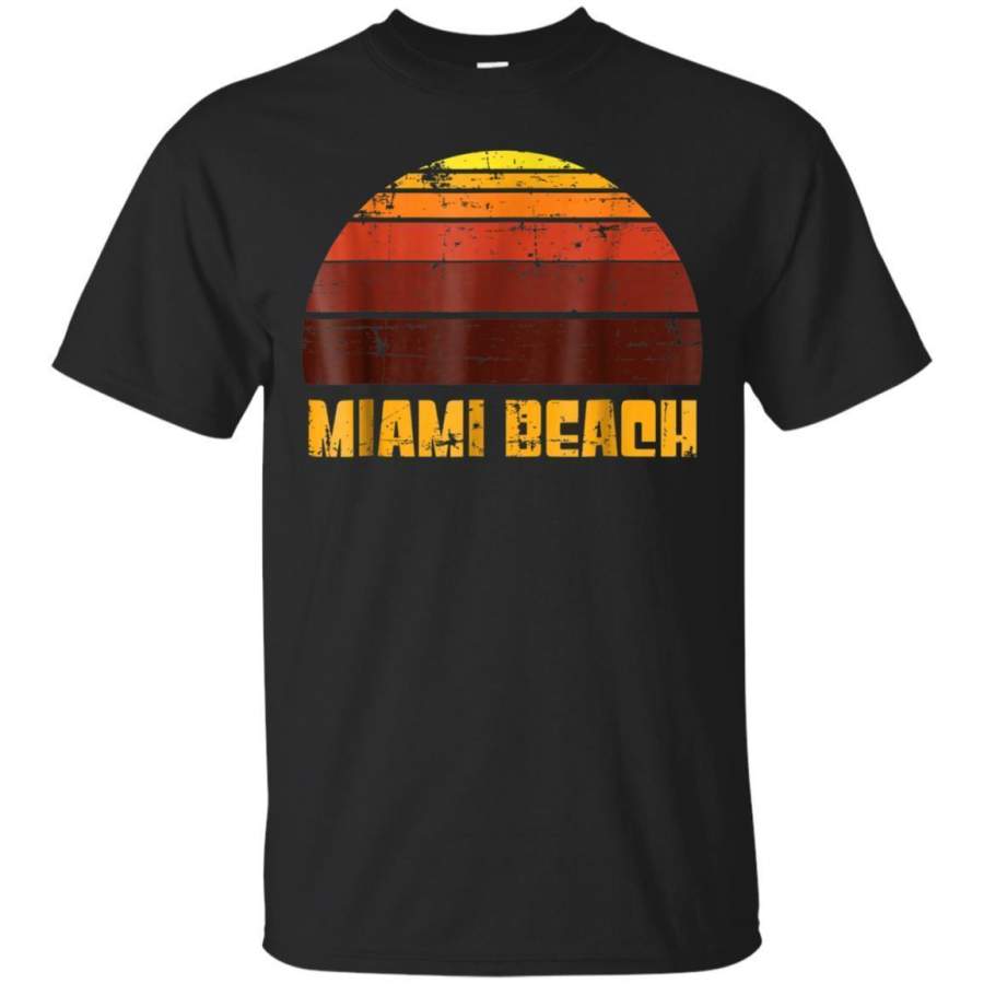 AGR Miami Beach Florida Sunset Vintage Retro Vacation T Shirt Jaq T-shirt