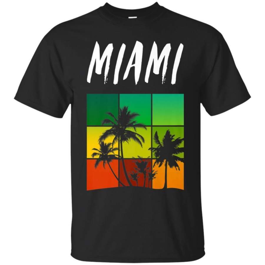 AGR Miami Souvenir Shirt Florida City Retro Palm Trees Sunset Jaq T-shirt