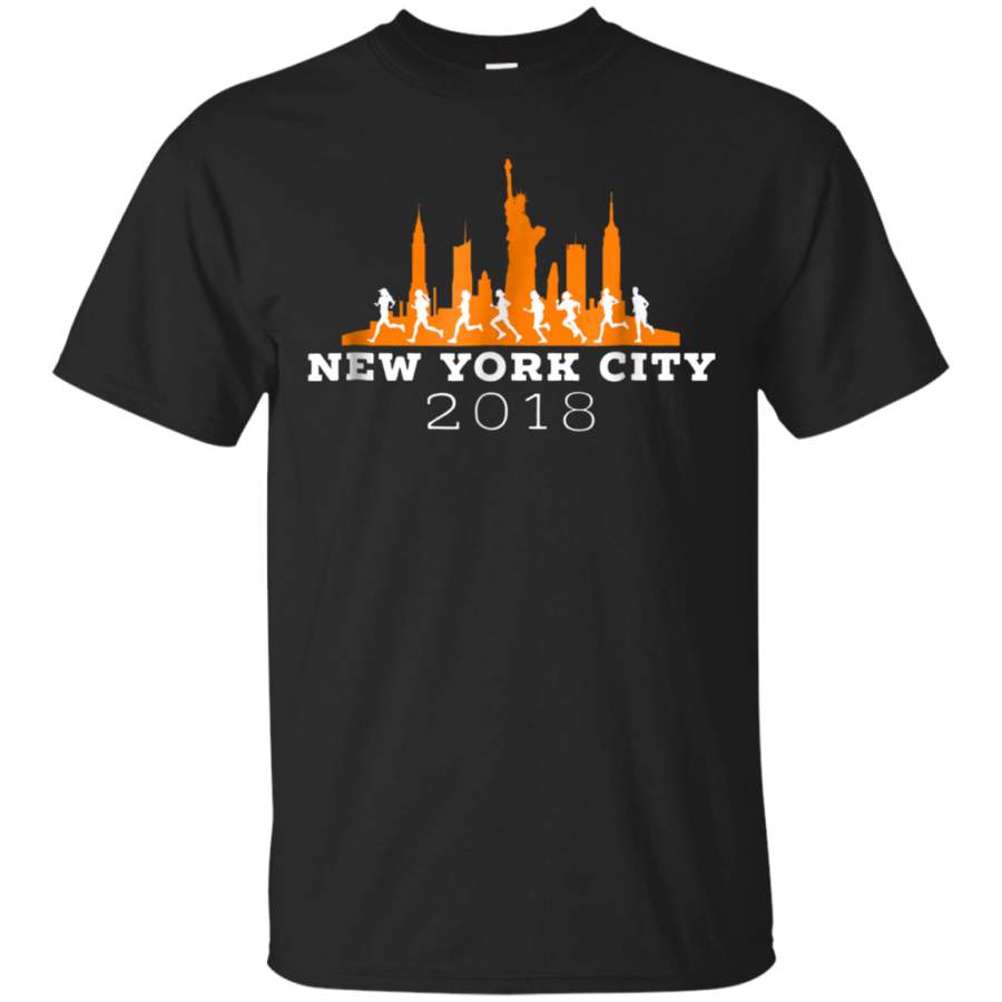 AGR New York City 2018 Skyline – Marathon Shirt Tshirt – Orange