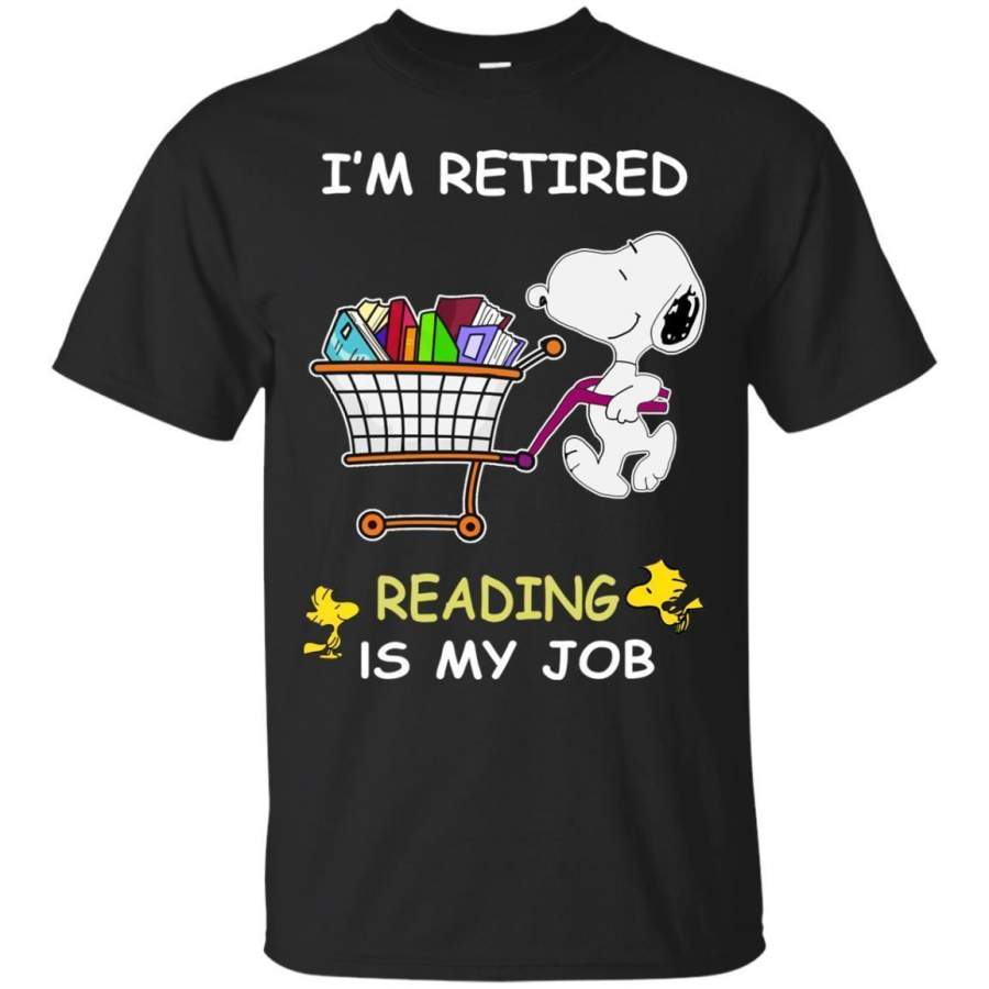 AGR Snoopy I’m Retired Reading Is My Job Shirt G200 Gildan