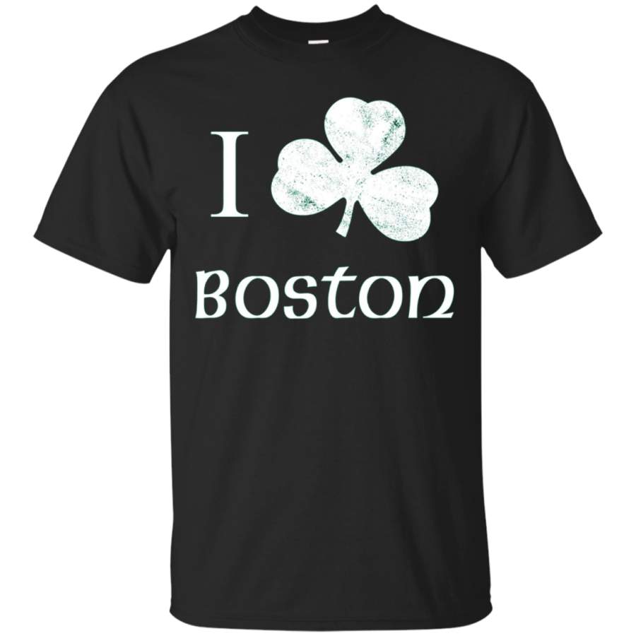 AGR Boston Irish St Patricks T Shirt Shamrock Heart