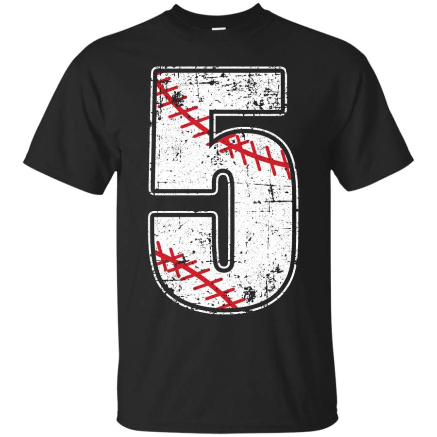 AGR 5th Baseball Birthday Shirts Boys Turning Five Tee Shirt