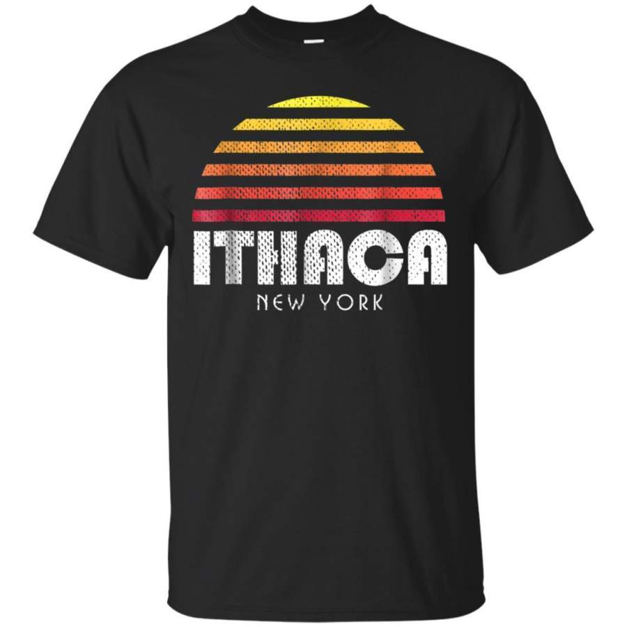 AGR Ithaca New York Tshirt Retro Vintage Sunset Jaq T-shirt