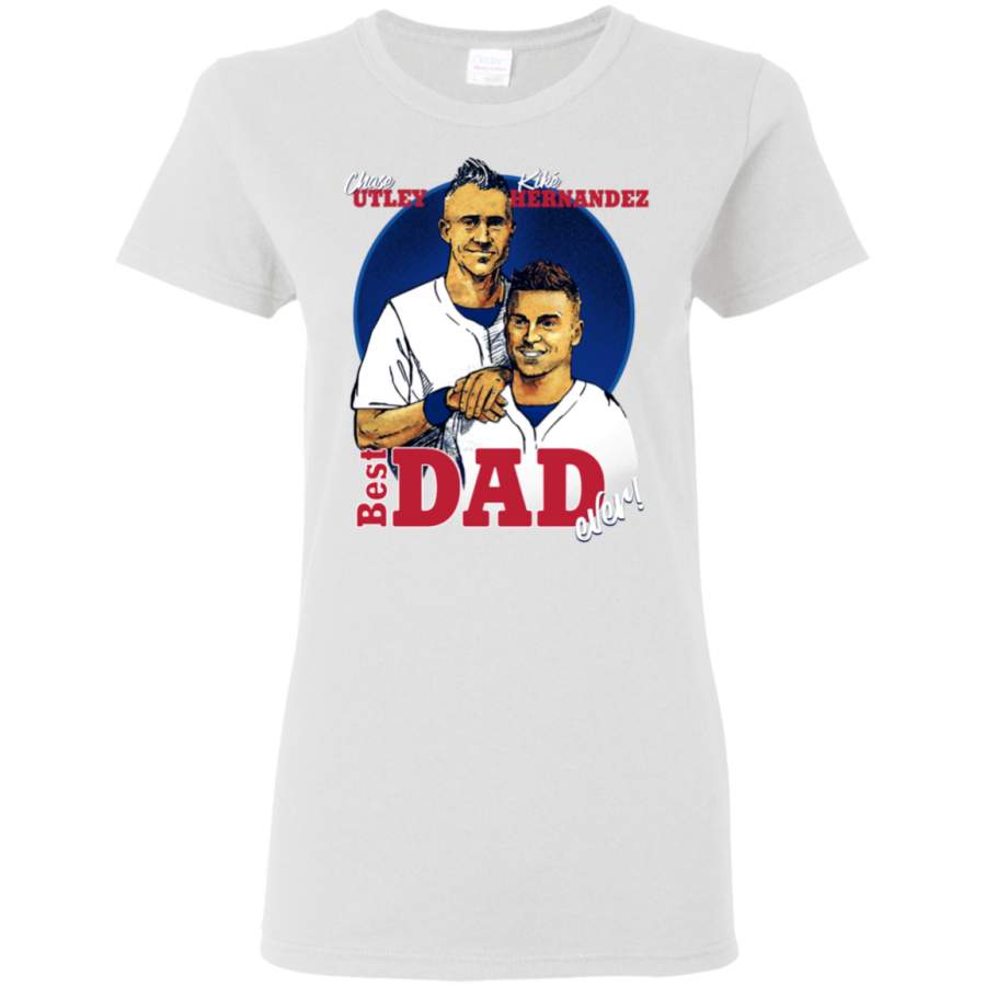 Chase Utley Kike Hernandez Best Dad Ever Father-Son Los Angeles Baseball Ladies’ T-Shirt