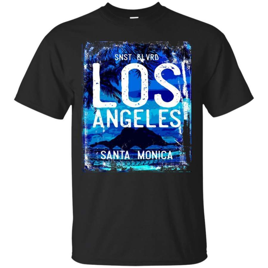 AGR Los Angeles Sunset Boulevard Santa Monica Blue Tshirt Jaq T-shirt