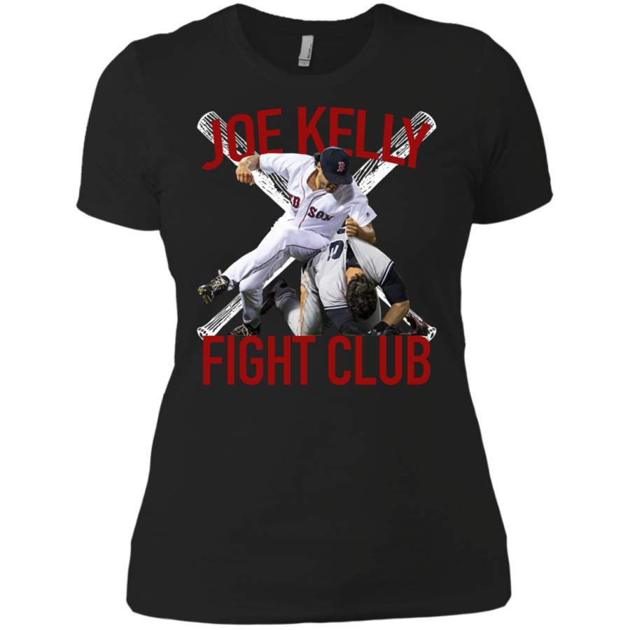 AGR Nipmytee Boston Baseball Red Joe Kelly Fight Club Fan Shirt Ladies’ Boyfriend Shirt