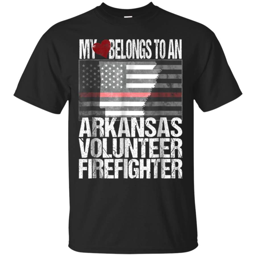 AGR Arkansas Volunteer Firefighter Red Line Flag T-Shirt