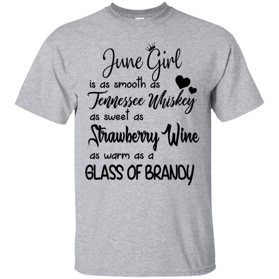 AGR June girl is as smooth as tennessee whiskey shirt