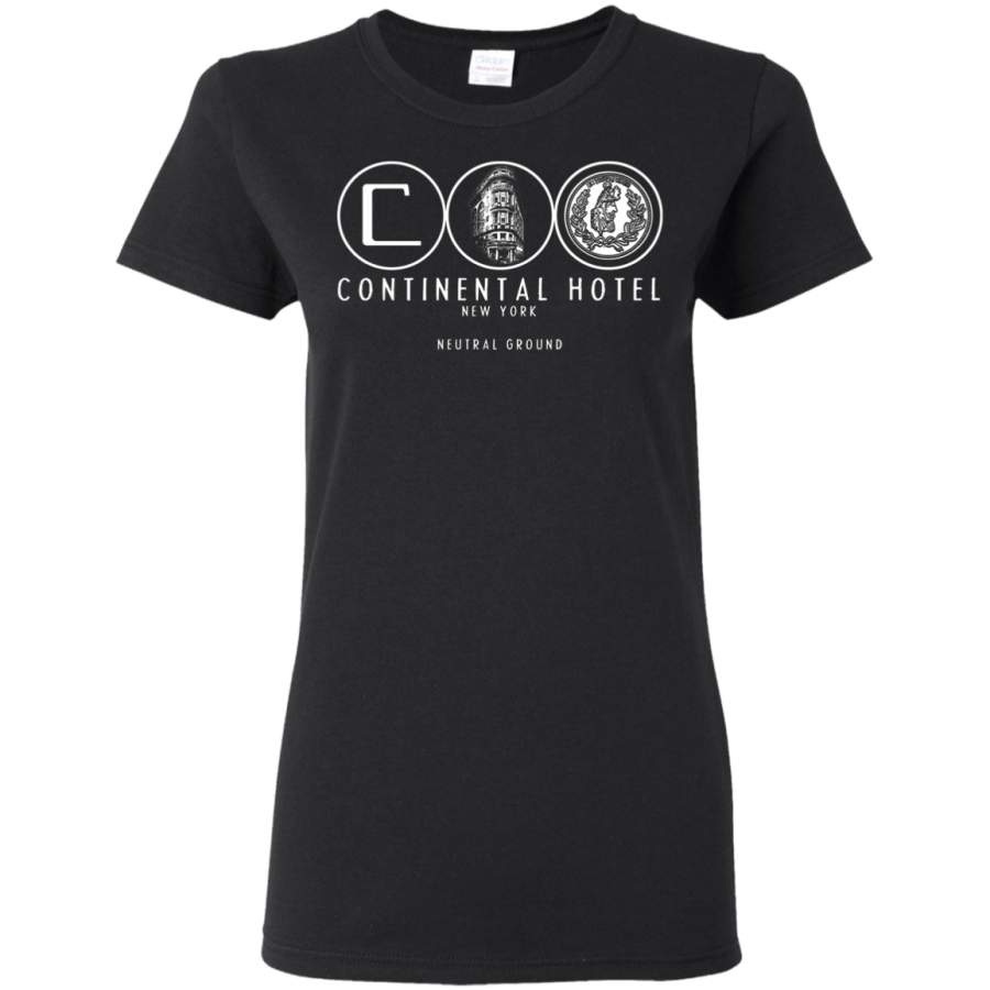 Continental hotel new york newtral ground John wick Ladies T-Shirt