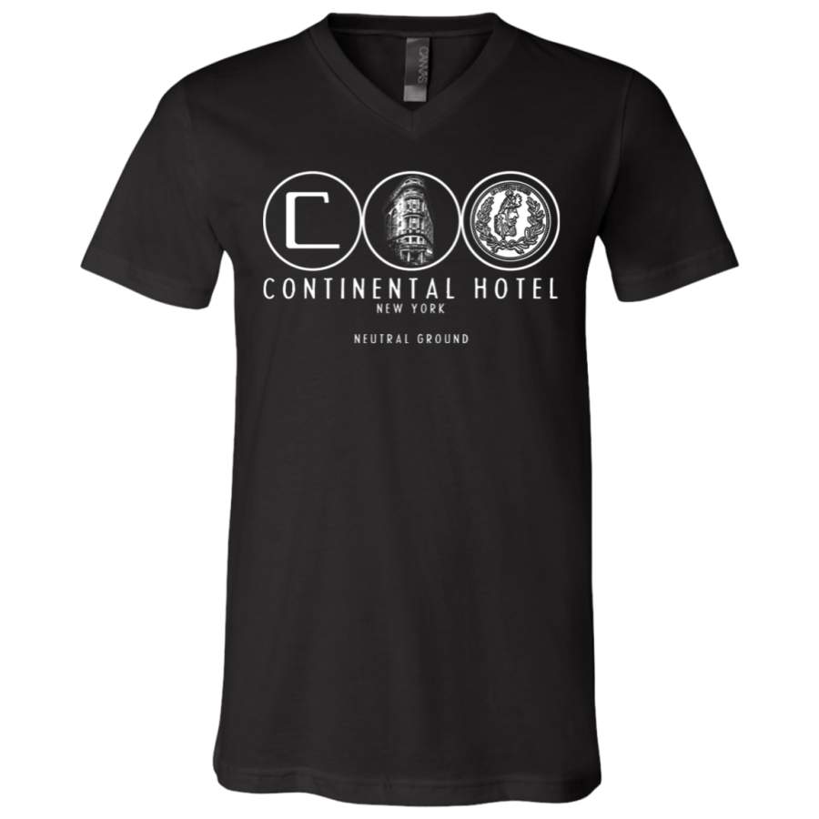 Continental hotel new york newtral ground John wick V-Neck T-Shirt