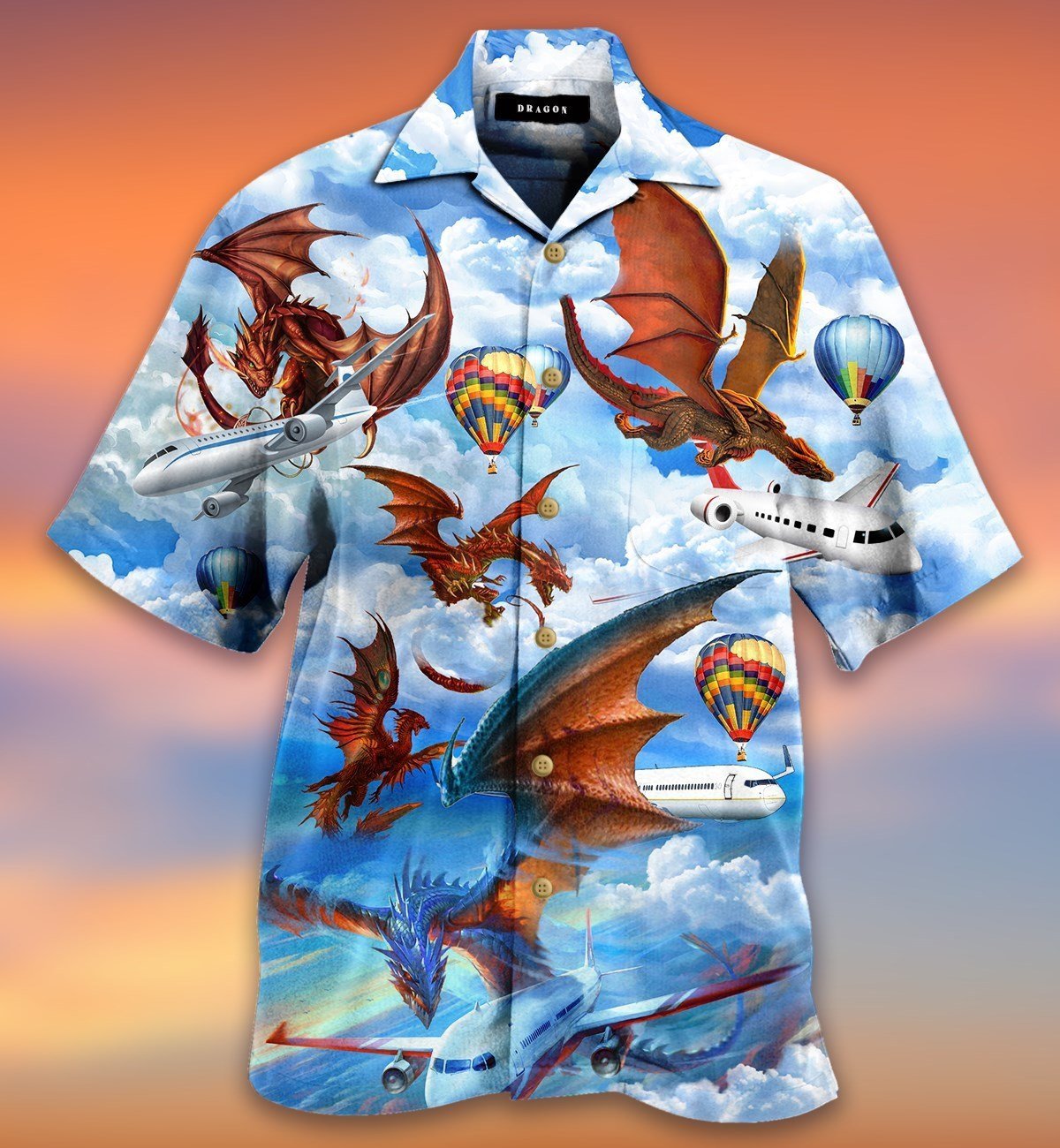 Dragon Hunting Airplane Hawaiian Shirt | Unisex | Adult | Hw2305