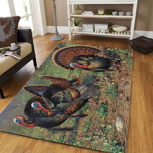 Spread Stores Turkey Hunting Anti-Skid Plush Velour Area Rug | Ar1349