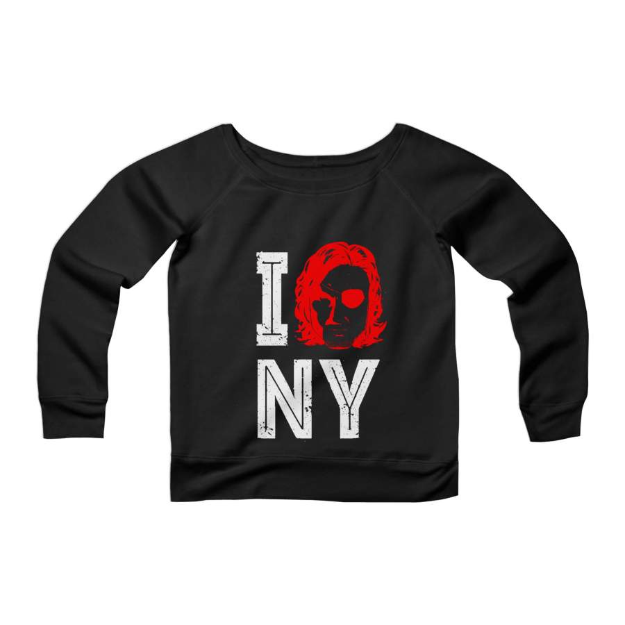 Escape From New York Snake Plissken La Kurt Russell 80s Cult Film Gift Retro Vintage Graphic CPY Womans Wide Neck Sweatshirt Sweater