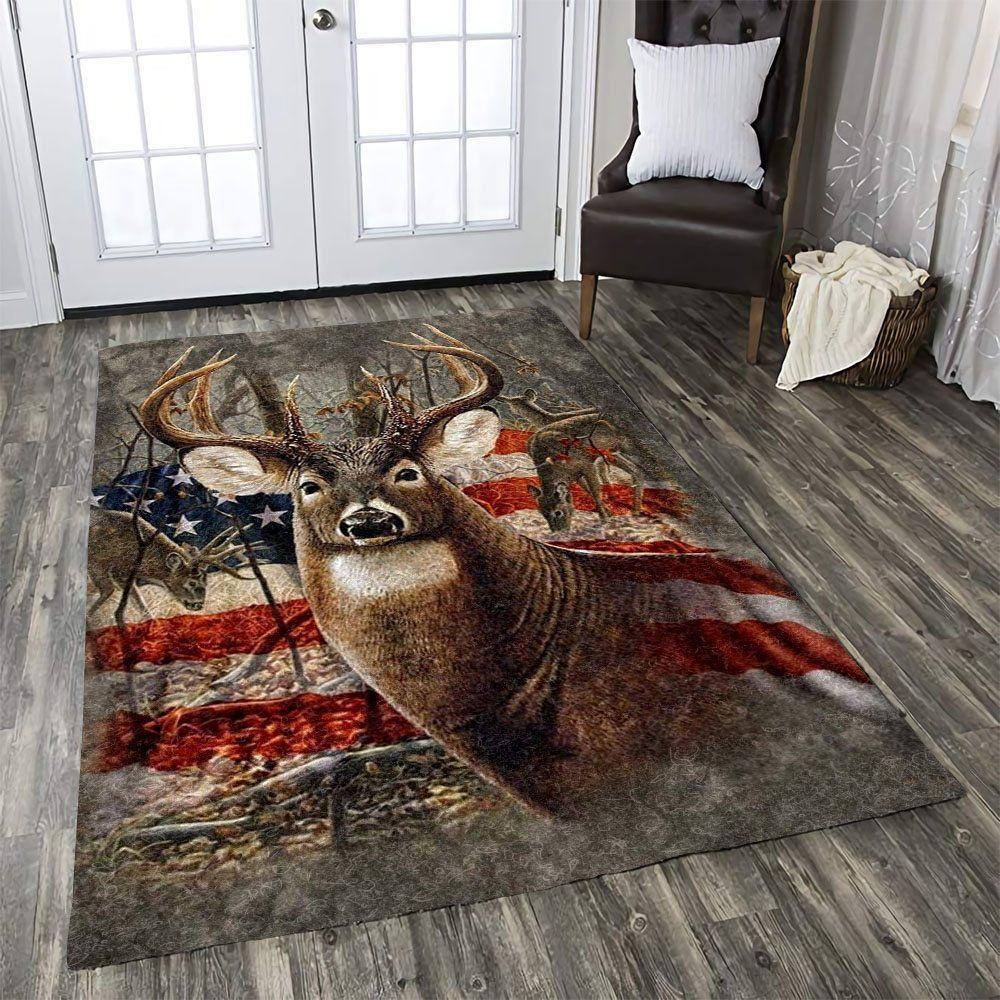 Hunting Anti-Skid Plush Velour Area Rug | Ar1098