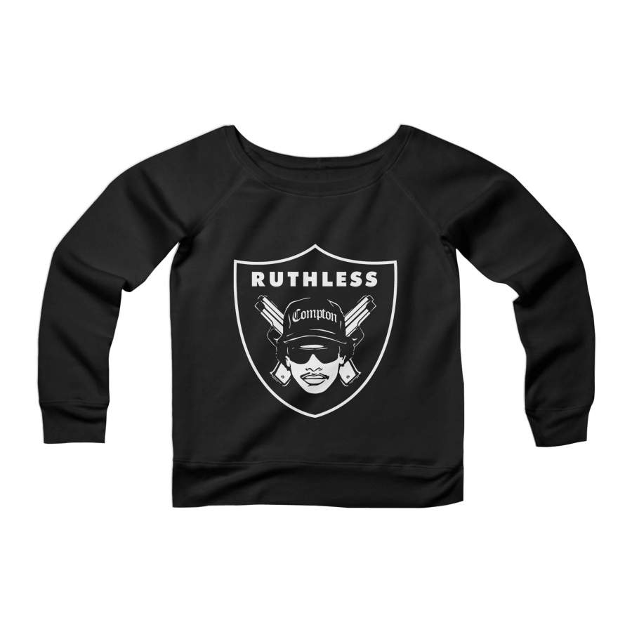 Eazy E Nwa Raiders Logo Ruthless Womans Wide Neck Sweatshirt Sweater